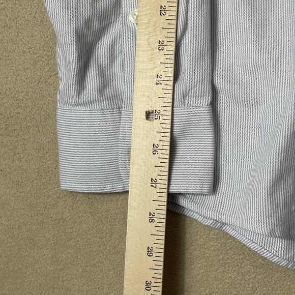 Faherty Shirt Mens XXL Blue Classic Striped‎ Long Sleeve Oxford Button Down - Picture 5 of 13